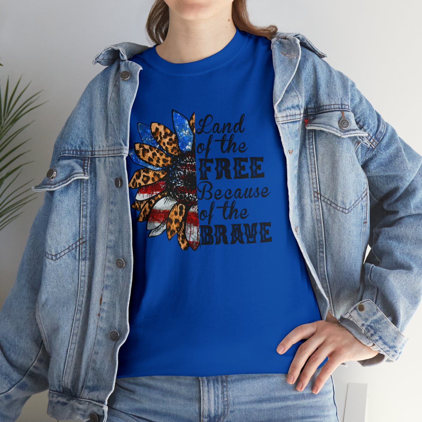 Land of the Free USA Wildflower Freedom Heavy Cotton Tee